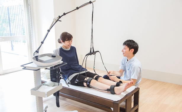 写真:G-TES(ベルト電極式骨格筋電気刺激法)